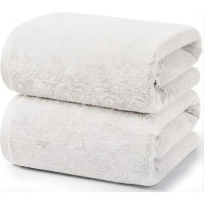 Ruggeri Set 2 Pezzi Teli Doccia e Bagno 70x140 cm in Morbido Cotone, Bianco Ruggeri Set 2 Pezzi Teli Doccia e Bagno 70x140 cm in Morbido Cotone, Bianco