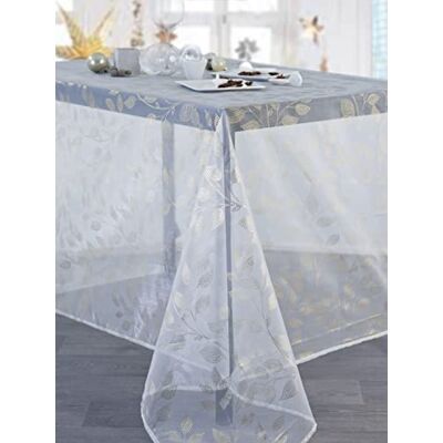 CALITEX Leaf Tovaglia in organza, oro argento, 140 x 250 cm CALITEX Leaf Tovaglia in organza, oro argento, 140 x 250 cm