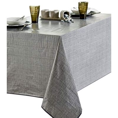 CALITEX Effetto Tessitura Tovaglia PVC Zinco 200 x 140 cm CALITEX Effetto Tessitura Tovaglia PVC Zinco 200 x 140 cm