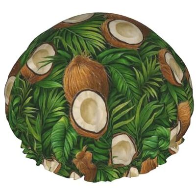 asbwuo Cuffia da a in cocco tropicale, design a doppio strato, riutilizzabile, impermeabile, comoda ed elegante asbwuo Cuffia da a in cocco tropicale, design a doppio strato, riutilizzabile, impermeabile, comoda ed elegante