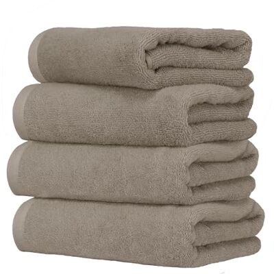Ruggeri Set 4 Pezzi Asciugamani Bagno Ospiti, 40x50 cm, Cotone, Tortora Ruggeri Set 4 Pezzi Asciugamani Bagno Ospiti, 40x50 cm, Cotone, Tortora