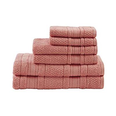 Madison Park Essentials Adrien Set di asciugamani da bagno in 100% cotone morbido, altamente assorbenti, senza torsioni, ad asciugatura rapida, include 2 per doccia, 2 asciugamani per mani e 2 per Madison Park Essentials Adrien Set di asciugamani da bagno in 100% cotone morbido, altamente assorbenti, senza torsioni, ad asciugatura rapida, include 2 per doccia, 2 asciugamani per mani e 2 per