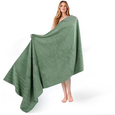 American Soft Linen Asciugamani da bagno grandi Jumbo, 100% cotone da 600 g/m², 35 x 70 cm, asciugamani da bagno di lusso oversize per bagno, spiaggia e piscina, verde salvia American Soft Linen Asciugamani da bagno grandi Jumbo, 100% cotone da 600 g/m², 35 x 70 cm, asciugamani da bagno di lusso oversize per bagno, spiaggia e piscina, verde salvia