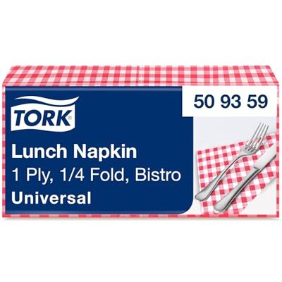 Tork Lunch Tovagliolo a Quadretti Rosso, piega 1/4, 1 velo, 33 cm x 33 cm, 20 x 100 tovaglioli, Tork Lunch Tovagliolo a Quadretti Rosso, piega 1/4, 1 velo, 33 cm x 33 cm, 20 x 100 tovaglioli,