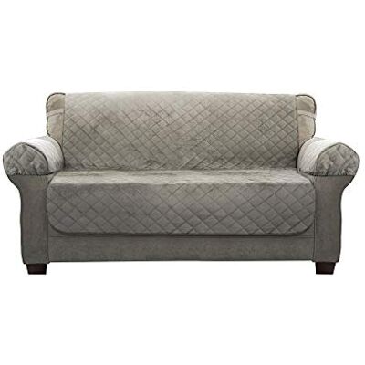 Zenna Home , Protezione grigia: copertura impermeabile in peluche per divanetto Zenna Home , Protezione grigia: copertura impermeabile in peluche per divanetto