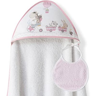 Asciugamano bebé rosa 100x100 cotone - Asciugamano Asciugamano bebé rosa 100x100 cotone - Asciugamano