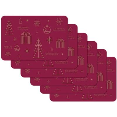 Venilia tovagliette set di 4 High Spirits bordò, 45 cm x 30 cm, lavabile, protezione tavolo, tovaglietta, resistente allo sporco e all'acqua, per uso alimentare Venilia tovagliette set di 4 High Spirits bordò, 45 cm x 30 cm, lavabile, protezione tavolo, tovaglietta, resistente allo sporco e all'acqua, per uso alimentare