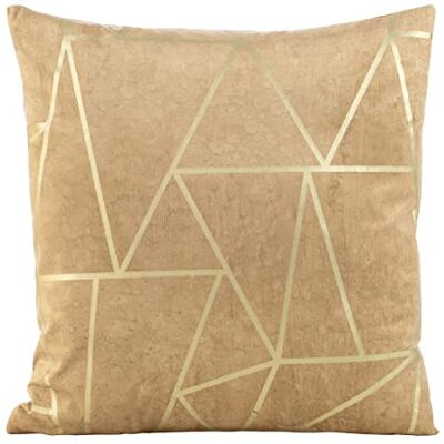 Eurofirany Elegante federa per cuscino in velluto con stampa, 45 x 45 cm, rivestimento in velluto, morbido cuscino da divano, motivo oro, argento, libellula, ape, hummel loto foglie Eurofirany Elegante federa per cuscino in velluto con stampa, 45 x 45 cm, rivestimento in velluto, morbido cuscino da divano, motivo oro, argento, libellula, ape, hummel loto foglie