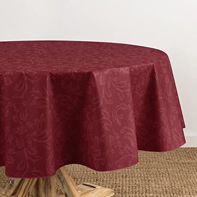 Elrene Home Fashions Camile Tovaglia in vinile damascato resistente all'acqua e alle macchie, con retro in flanella, 152,4 x 213,4 cm, ovale, mattoni Elrene Home Fashions Camile Tovaglia in vinile damascato resistente all'acqua e alle macchie, con retro in flanella, 152,4 x 213,4 cm, ovale, mattoni
