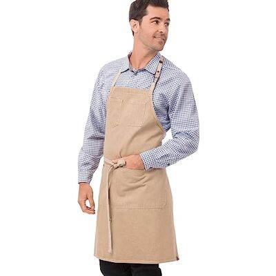 Chef Works Austin denim grembiule naturale, marrone Chef Works Austin denim grembiule naturale, marrone