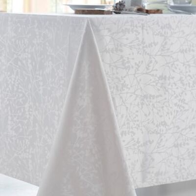 CALITEX Tovaglia resistente alle macchie damascato Monie bianco motivo fiori CALITEX Tovaglia resistente alle macchie damascato Monie bianco motivo fiori