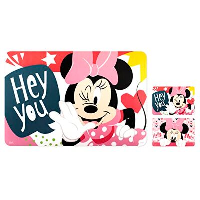 Lulabi Minnie Icon Set 12 Tovagliette in Polipropilene, 30x45cm Lulabi Minnie Icon Set 12 Tovagliette in Polipropilene, 30x45cm