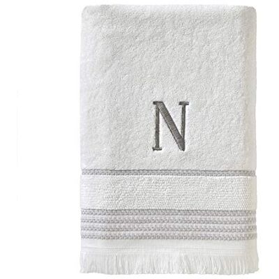 SKL Home Asciugamano da bagno, N, cotone, bianco, 28x54 SKL Home Asciugamano da bagno, N, cotone, bianco, 28x54