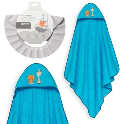 Interbaby Mantello da bagno per bambini + berretto regolabile Asciugamano con cappuccio 100% cotone, unisex, morbido, asciugatura rapida, ideale per neonati, neonati e bambini piccoli Design Interbaby Mantello da bagno per bambini + berretto regolabile Asciugamano con cappuccio 100% cotone, unisex, morbido, asciugatura rapida, ideale per neonati, neonati e bambini piccoli Design