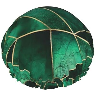 Hnnkloy Federe verdi smeraldo astratte della natura,Cuffia da doccia, cuffia da notte, doppio strato, impermeabile, elastica, riutilizzabile. Hnnkloy Federe verdi smeraldo astratte della natura,Cuffia da doccia, cuffia da notte, doppio strato, impermeabile, elastica, riutilizzabile.