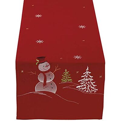 DII Set di 4 tovagliette all'americana ricamate in 100% poliestere, 33 x 48 cm, Pupazzo di neve, Runner da tavolo DII Set di 4 tovagliette all'americana ricamate in 100% poliestere, 33 x 48 cm, Pupazzo di neve, Runner da tavolo