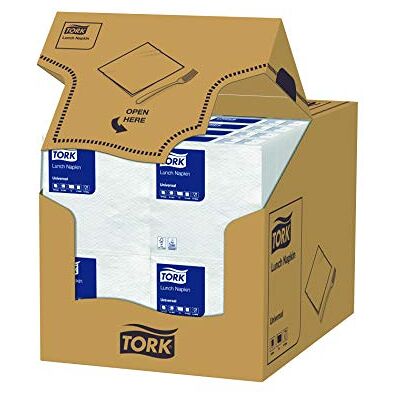 Tork Tovaglioli da tavola, 30 x 30 cm, 1 Velo, universali, 28 Confezioni da 100 Tork Tovaglioli da tavola, 30 x 30 cm, 1 Velo, universali, 28 Confezioni da 100
