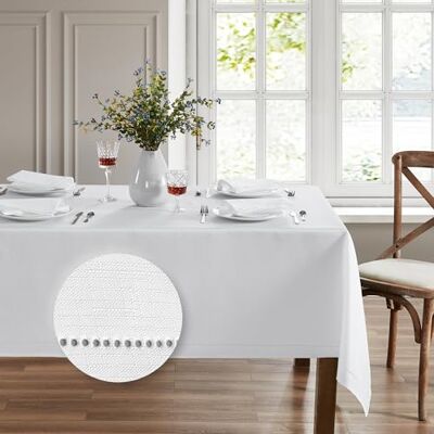 Elrene Home Fashions Alison Tovaglia rettangolare in tessuto resistente alle pieghe, 152,4 x 259,1 cm, colore: bianco Elrene Home Fashions Alison Tovaglia rettangolare in tessuto resistente alle pieghe, 152,4 x 259,1 cm, colore: bianco