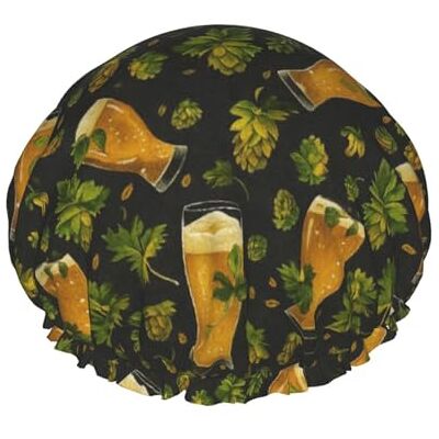 asbwuo Cuffia da a Beer & Leaves Design a doppio strato Riutilizzabile Impermeabile Comoda ed elegante asbwuo Cuffia da a Beer & Leaves Design a doppio strato Riutilizzabile Impermeabile Comoda ed elegante
