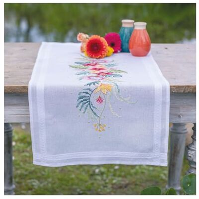Vervaco Kit Centrotavola Ricamo Prestampato FIORI TROPICALI Set Ricamo Biancheria Da Tavola 40 x 100 cm Set Fai Da Te Creativo Size Kit Hobby Creativi Adulti Casa Decor Embroidery Embroidery Runner Vervaco Kit Centrotavola Ricamo Prestampato FIORI TROPICALI Set Ricamo Biancheria Da Tavola 40 x 100 cm Set Fai Da Te Creativo Size Kit Hobby Creativi Adulti Casa Decor Embroidery Embroidery Runner