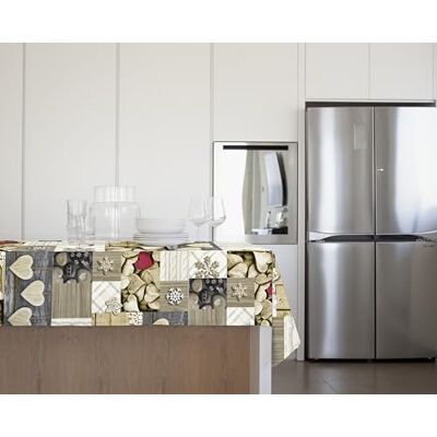 GEMITEX Tovaglia Tradition,Felpata,Cerata, Impermeabile e Antimacchia, Decoro 4143 Shabby Chic Legno, Ideale x Tavoli Rettangolari da 10/12 persone, 140 x 240 cm MADE IN ITALY, Rifinita con tagliacuci GEMITEX Tovaglia Tradition,Felpata,Cerata, Impermeabile e Antimacchia, Decoro 4143 Shabby Chic Legno, Ideale x Tavoli Rettangolari da 10/12 persone, 140 x 240 cm MADE IN ITALY, Rifinita con tagliacuci