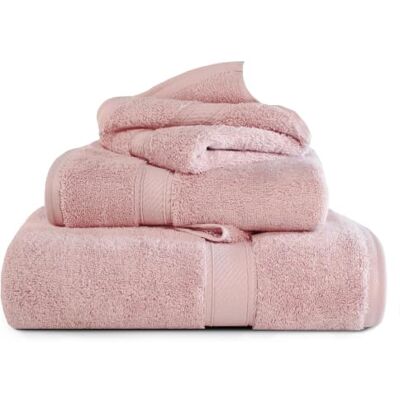 Superior Set di Asciugamani in Cotone Egiziano 900 Grammi, 3 Pezzi, Rosa Baby Superior Set di Asciugamani in Cotone Egiziano 900 Grammi, 3 Pezzi, Rosa Baby