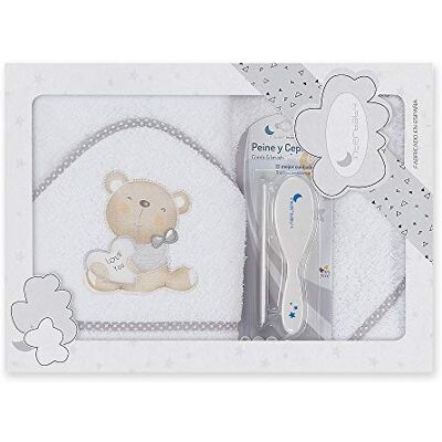 Interbaby Amazon Accappatoio con cappuccio, 100% cotone, con spazzola per capelli e pettine Interbaby Amazon Accappatoio con cappuccio, 100% cotone, con spazzola per capelli e pettine