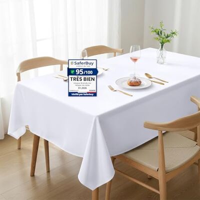 Utopia Kitchen Tovaglia Antimacchia 132 x 218 cm (Confezione da 2, Bianco) Lavabile in Lavatrice Copritavolo Ottimo per Feste, Eventi, Matrimoni e Ristoranti (52 x 86 pollici) Utopia Kitchen Tovaglia Antimacchia 132 x 218 cm (Confezione da 2, Bianco) Lavabile in Lavatrice Copritavolo Ottimo per Feste, Eventi, Matrimoni e Ristoranti (52 x 86 pollici)