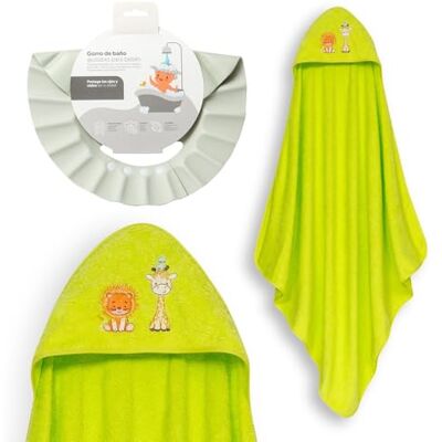 Interbaby Mantello da bagno per bambini + berretto regolabile Asciugamano con cappuccio 100% cotone, unisex, morbido, asciugatura rapida, ideale per neonati, neonati e bambini piccoli Design Interbaby Mantello da bagno per bambini + berretto regolabile Asciugamano con cappuccio 100% cotone, unisex, morbido, asciugatura rapida, ideale per neonati, neonati e bambini piccoli Design
