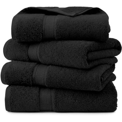 Superior Set di 4 asciugamani da bagno in pile di cotone egiziano, asciugamani ultra morbidi di lusso, essenziali in peluche spesso, assorbenti pesanti, bagno per gli ospiti, hotel, spa, bagno di casa Superior Set di 4 asciugamani da bagno in pile di cotone egiziano, asciugamani ultra morbidi di lusso, essenziali in peluche spesso, assorbenti pesanti, bagno per gli ospiti, hotel, spa, bagno di casa
