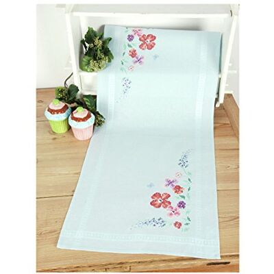 Vervaco Kit Centrotavola Ricamo Prestampato Fiori Estivi Set Ricamo Biancheria da Tavola 40 x 100 cm Set Fai da Te Creativo Size Kit Hobby Creativi Adulti Casa Decor Embroidery Embroidery Runner Vervaco Kit Centrotavola Ricamo Prestampato Fiori Estivi Set Ricamo Biancheria da Tavola 40 x 100 cm Set Fai da Te Creativo Size Kit Hobby Creativi Adulti Casa Decor Embroidery Embroidery Runner