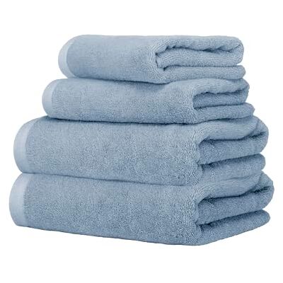 Ruggeri Set 4 Asciugamani Bagno 2 Viso + 2 Ospite, Cotone 500 gr, Azzurro Ruggeri Set 4 Asciugamani Bagno 2 Viso + 2 Ospite, Cotone 500 gr, Azzurro