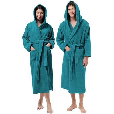 Jenny Sesal Accappatoio UNISEX in Morbida Spugna, Ideale per CASA, SPA, SAUNA, PALESTRA. Morbido, confortevole e con alta capacità di asciugatura (XL, Ottanio) Jenny Sesal Accappatoio UNISEX in Morbida Spugna, Ideale per CASA, SPA, SAUNA, PALESTRA. Morbido, confortevole e con alta capacità di asciugatura (XL, Ottanio)