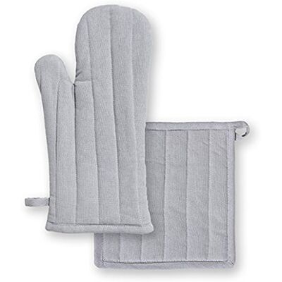 TODAY – Set Guanto + presina Cotone – Set Guanto + presina Cotone 32 x 20 cm, Cotone, Grigio, 32x20x2 cm TODAY – Set Guanto + presina Cotone – Set Guanto + presina Cotone 32 x 20 cm, Cotone, Grigio, 32x20x2 cm