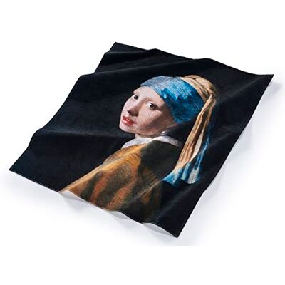 MuseARTa Asciugamano da spiaggia unisex con motivo Girl with a Pearl Earring dell'artista Johannes Vermeer, in cotone, dimensioni 144 x 180 cm, MuseARTa Asciugamano da spiaggia unisex con motivo Girl with a Pearl Earring dell'artista Johannes Vermeer, in cotone, dimensioni 144 x 180 cm,