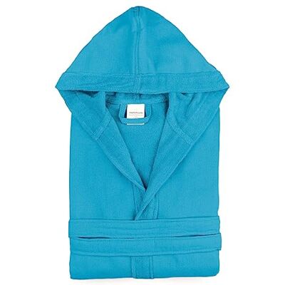 Morbidissimi Accappatoio Monoterry Cotone e Spugna per Uomo e Donna, Con Cappuccio, Cinturino e 2 Tasche, Morbido 230 gr/mq, Accappatoi J534(Accapatoio Turchese, Small) Morbidissimi Accappatoio Monoterry Cotone e Spugna per Uomo e Donna, Con Cappuccio, Cinturino e 2 Tasche, Morbido 230 gr/mq, Accappatoi J534(Accapatoio Turchese, Small)