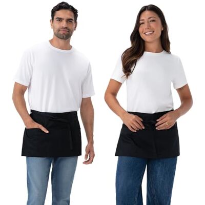 Chef Works Grembiule da cameriera unisex, nero (confezione da 2), taglia unica Chef Works Grembiule da cameriera unisex, nero (confezione da 2), taglia unica
