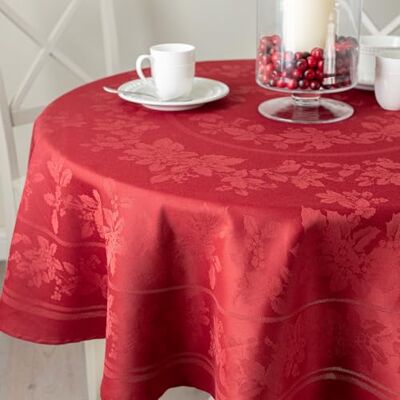 Benson Mills Holiday Elegance Tovaglia in tessuto jacquard pesante, per vacanze, inverno e Natale (rosso scuro, 178 cm rotonda) Benson Mills Holiday Elegance Tovaglia in tessuto jacquard pesante, per vacanze, inverno e Natale (rosso scuro, 178 cm rotonda)