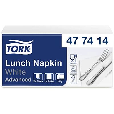 Tork - 477414 - Bianco - 33 x 33 cm - Tovaglioli Tork - 477414 - Bianco - 33 x 33 cm - Tovaglioli