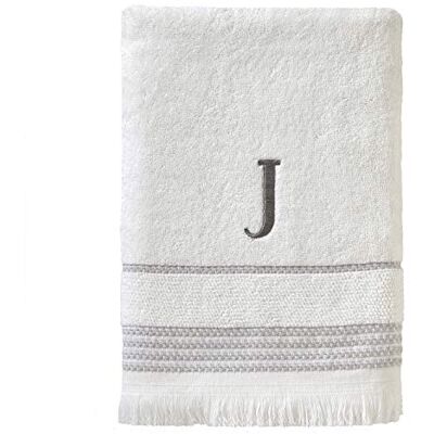 SKL Home Asciugamano da bagno, J, cotone, bianco, 28x54 SKL Home Asciugamano da bagno, J, cotone, bianco, 28x54