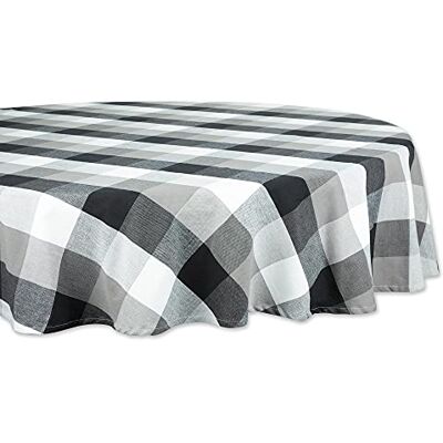 DII Tri-Color Tovaglia da tavolo, 100% cotone, rotonda, 178 cm, colore: nero DII Tri-Color Tovaglia da tavolo, 100% cotone, rotonda, 178 cm, colore: nero