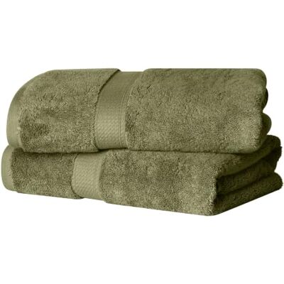 Superior Set di Asciugamani da Bagno in Cotone Egiziano 900 Grammi, 2 Pezzi, Verde Foresta Superior Set di Asciugamani da Bagno in Cotone Egiziano 900 Grammi, 2 Pezzi, Verde Foresta