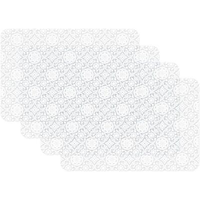 Venilia Tovaglietta Indian Trasparente Set di 4 Pezzi per Sala da Pranzo, Sottobicchieri, Cancellabili, per Alimenti, 45 x 30 cm, Venilia Tovaglietta Indian Trasparente Set di 4 Pezzi per Sala da Pranzo, Sottobicchieri, Cancellabili, per Alimenti, 45 x 30 cm,