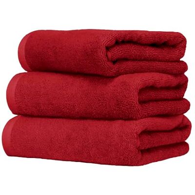 Ruggeri Set 3 Asciugamani Viso 50x100 100% Cotone Extra Morbido Collezione Let's Color! (Rosso) Ruggeri Set 3 Asciugamani Viso 50x100 100% Cotone Extra Morbido Collezione Let's Color! (Rosso)