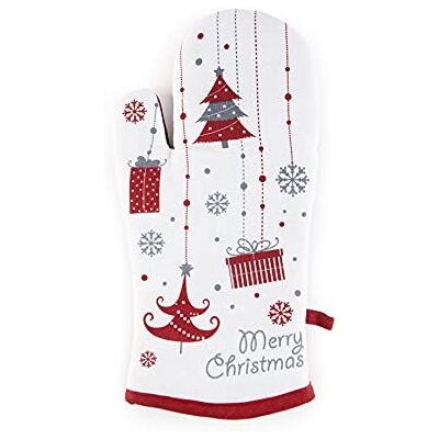 Excelsa Merry Christmas Guanto da Forno, Cotone, Decoro Natalizio, Cm. 32 x 18 Excelsa Merry Christmas Guanto da Forno, Cotone, Decoro Natalizio, Cm. 32 x 18