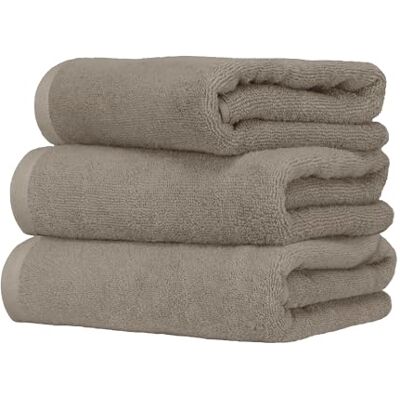 Ruggeri Set 3 Asciugamani Viso 50x100 100% Cotone Extra Morbido Collezione Let's Color! (Tortora) Ruggeri Set 3 Asciugamani Viso 50x100 100% Cotone Extra Morbido Collezione Let's Color! (Tortora)
