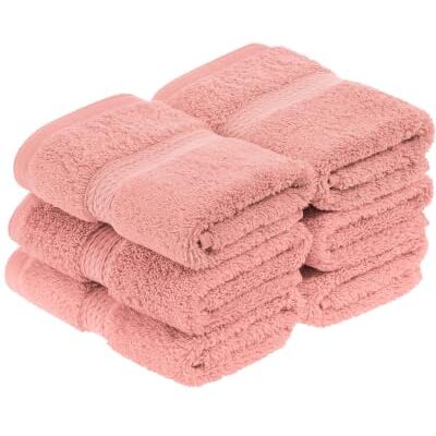 Superior Set di 6 Asciugamani per Il Viso in Cotone Egiziano, 900 g, Colore: Rosa Superior Set di 6 Asciugamani per Il Viso in Cotone Egiziano, 900 g, Colore: Rosa