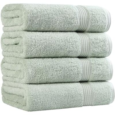 Superior Set di Asciugamani da Bagno, Cotone Egiziano, Salvia, 4 Pezzi Superior Set di Asciugamani da Bagno, Cotone Egiziano, Salvia, 4 Pezzi