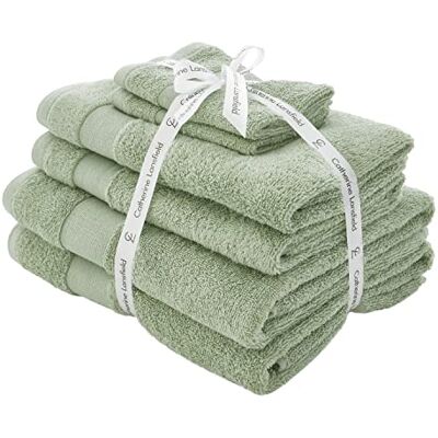 Catherine Lansfield Bagno Antibatterico Cotone 6 Pezzi Bale Salvia, Catherine Lansfield Bagno Antibatterico Cotone 6 Pezzi Bale Salvia,