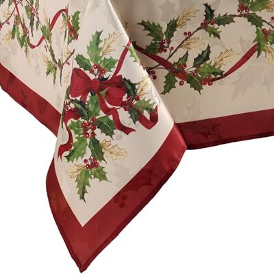 Elrene Home Fashions Villeroy & Boch Tovaglia natalizia con fiocchi e ghirlande, rettangolare, 152,4 x 365,8 cm Elrene Home Fashions Villeroy & Boch Tovaglia natalizia con fiocchi e ghirlande, rettangolare, 152,4 x 365,8 cm